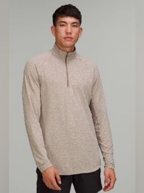 lululemon athletica Men's Heather Gray Drysense Quarter-Zip Pullover